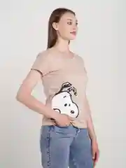 Бежевый футболка женская