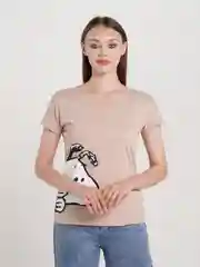 Бежевый футболка женская