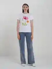 Белый футболка женская, подарок на новый год