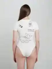Белый футболка-боди