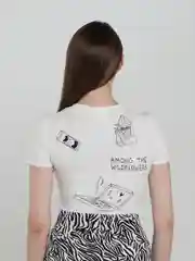 Белый футболка-боди