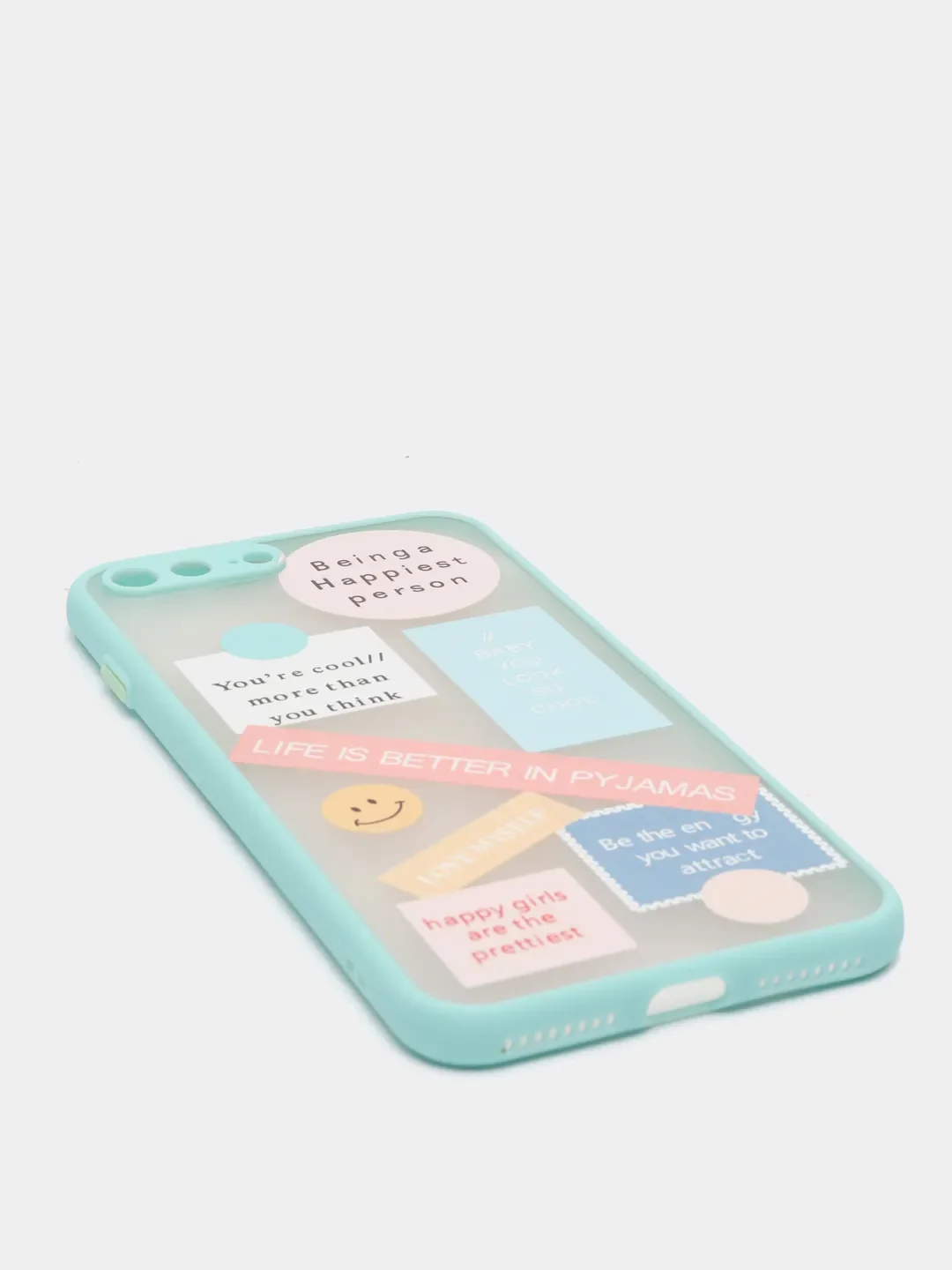 Мятный чехол на Айфон (iPhone) 11, XR, 7, 8 Plus, SE, 12, 13, 14, 15 Pro Max, пластиковый