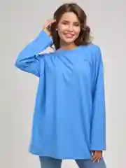 Лазурный лонгслив оверсайз, базовый BEJAMPER