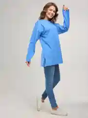 Лазурный лонгслив оверсайз, базовый BEJAMPER