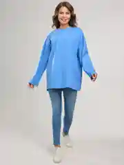 Лазурный лонгслив оверсайз, базовый BEJAMPER