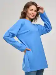 Лазурный лонгслив оверсайз, базовый BEJAMPER