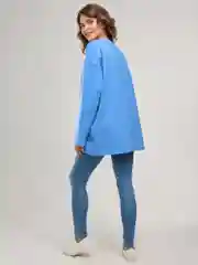 Лазурный лонгслив оверсайз, базовый BEJAMPER