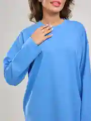 Лазурный лонгслив оверсайз, базовый BEJAMPER