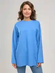 Лазурный лонгслив оверсайз, базовый BEJAMPER