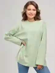 Мятный лонгслив оверсайз, базовый BEJAMPER