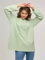 Лазурный лонгслив оверсайз, базовый BEJAMPER