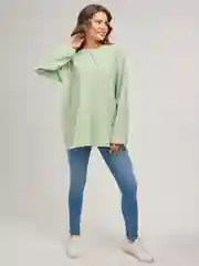 Лазурный лонгслив оверсайз, базовый BEJAMPER