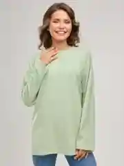 Лазурный лонгслив оверсайз, базовый BEJAMPER