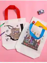 Желтый шоппер детский DIY, с набором маркеров
