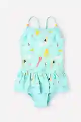 Бирюзовый купальник для девочки слитный CROCKID