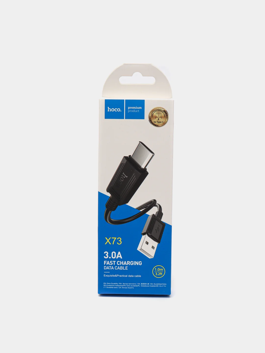 Черный кабель для быстрой зарядки Hoco X73, Type-C, Micro-USB, Lightning (для iPhone и Android)