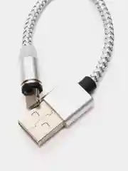Серебряный кабель для зарядки X-cable, магнитный, 2.1 А, 360 + магнитный коннектор-разъем
