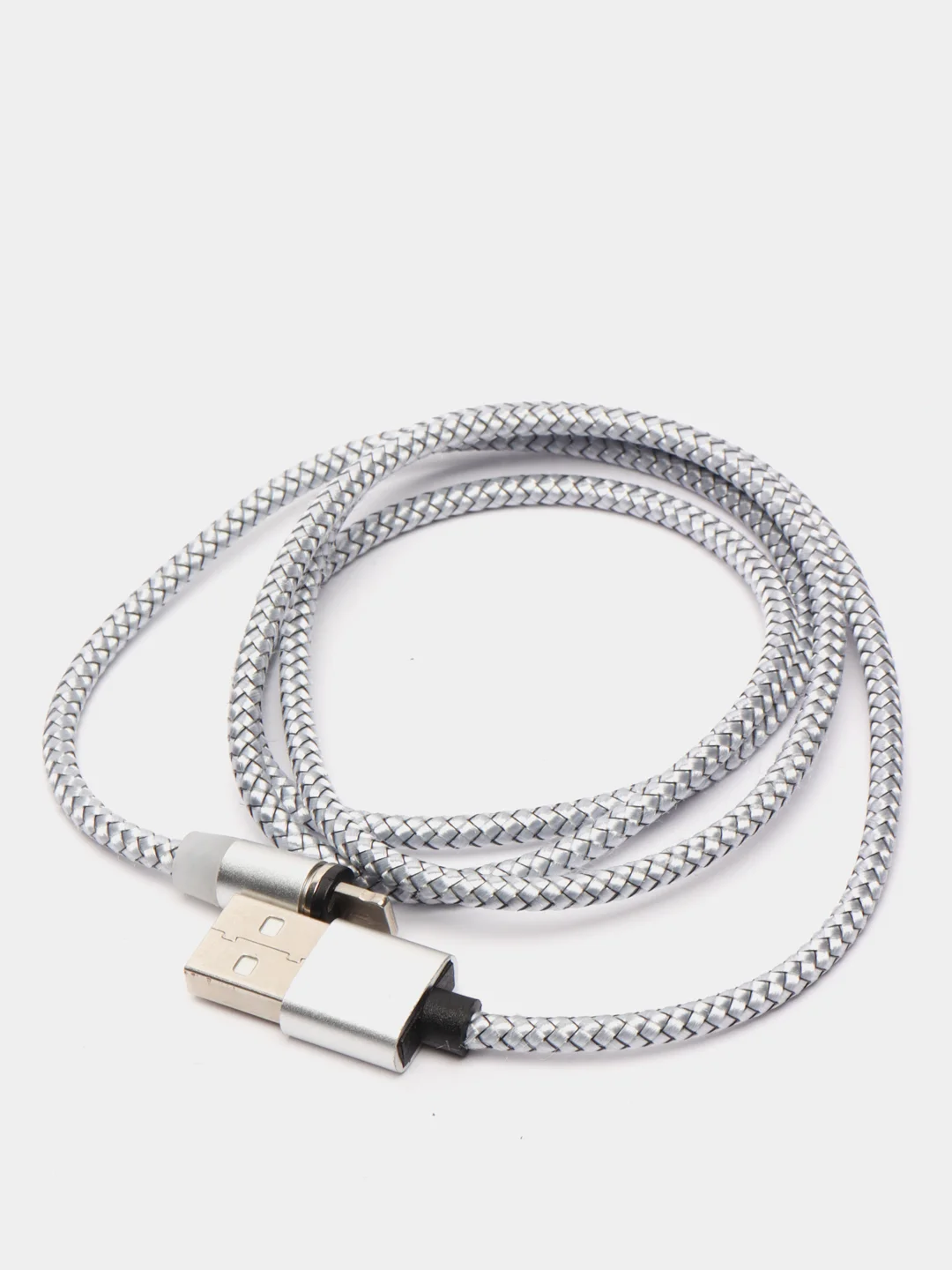 Серебряный кабель для зарядки X-cable, магнитный, 2.1 А, 360 + магнитный коннектор-разъем