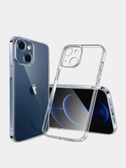 Чехол iPhone 13 Pro Max Mini прозрачный с защитой камеры (Айфон 13 Про Макс Мини)