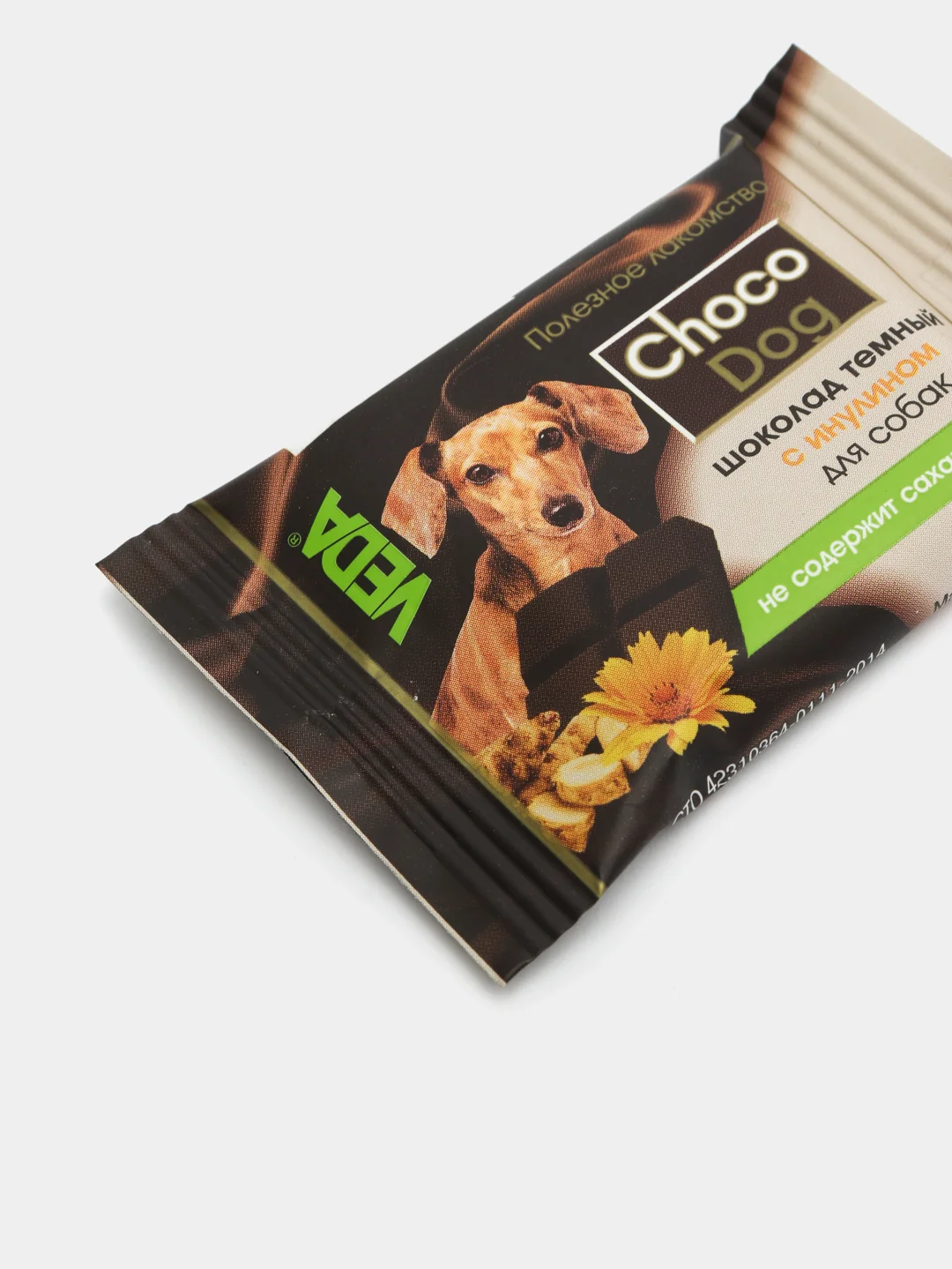 Лакомство для собак CHOCO DOG, шоколад темный, с инулином, 15 г
