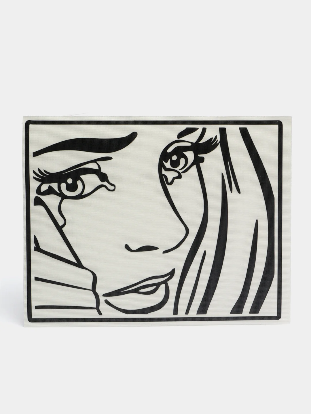 Черный наклейка голографическая Comix girl (Девушка из комикса), без фона, на любую поверхность