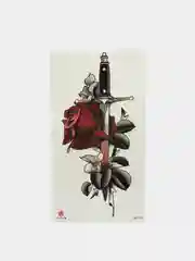 Багровый временное тату