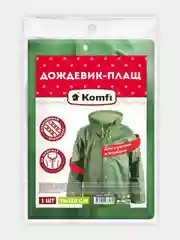 Дождевик-плащ EVA, c капюшоном, многоразовый, зеленый, 75*120