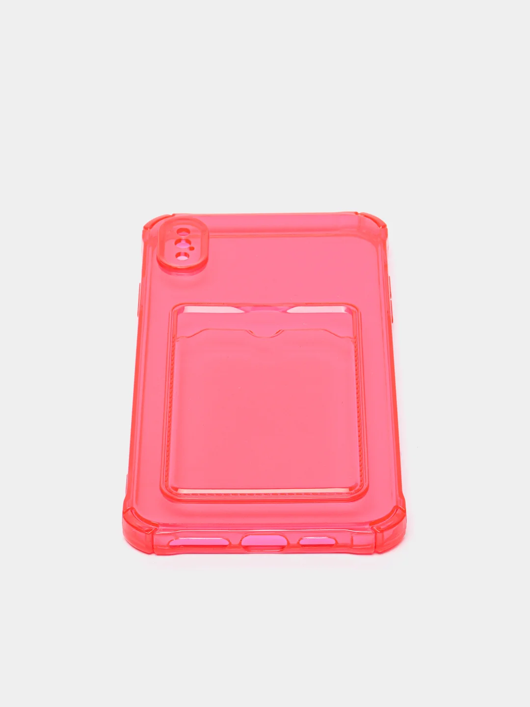 Красный чехол для iPhone 7/8 Plus/XR/11/12/13/Pro/Pro Max, силиконовый, с карманом для карт