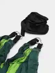 Зеленый гамак походный (повышенной прочности) с карабинами и ремнями для крепления туристический