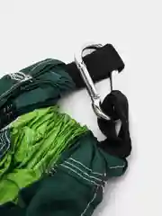 Зеленый гамак походный (повышенной прочности) с карабинами и ремнями для крепления туристический
