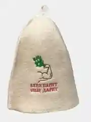 Лесной зеленый шапка банная, классическая, с вышивкой