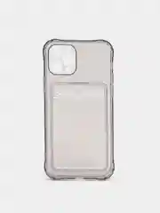 Тёмно-серый чехол карточница iPhone 11, 12, 12 Pro, 12 Pro Max, 13 Pro, 13 Pro Max, 13 Mini, Honor X8