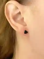 Серьги гвоздики Треугольники черные