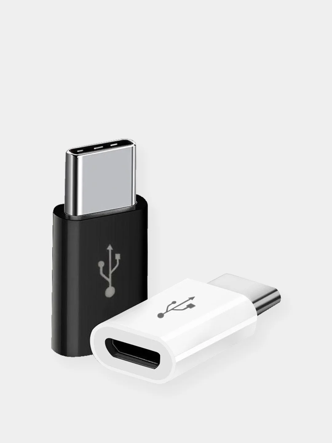 Черный адаптер переходник usb type c на micro usb otg