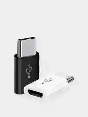 Черный адаптер переходник usb type c на micro usb otg