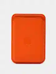 Оранжевый кошелек из эко-кожи для карт MagSafe Leather Wallet на iPhone 12, 13 ProMax