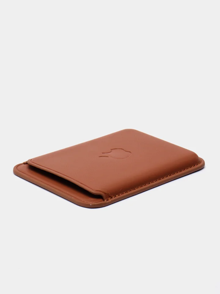 Коричневый кошелек из эко-кожи для карт MagSafe Leather Wallet на iPhone 12, 13 ProMax