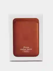 Коричневый кошелек из эко-кожи для карт MagSafe Leather Wallet на iPhone 12, 13 ProMax