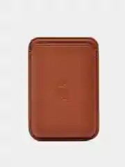 Коричневый кошелек из эко-кожи для карт MagSafe Leather Wallet на iPhone 12, 13 ProMax