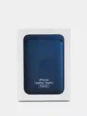 Темно-синий кошелек из эко-кожи для карт MagSafe Leather Wallet на iPhone 12, 13 ProMax