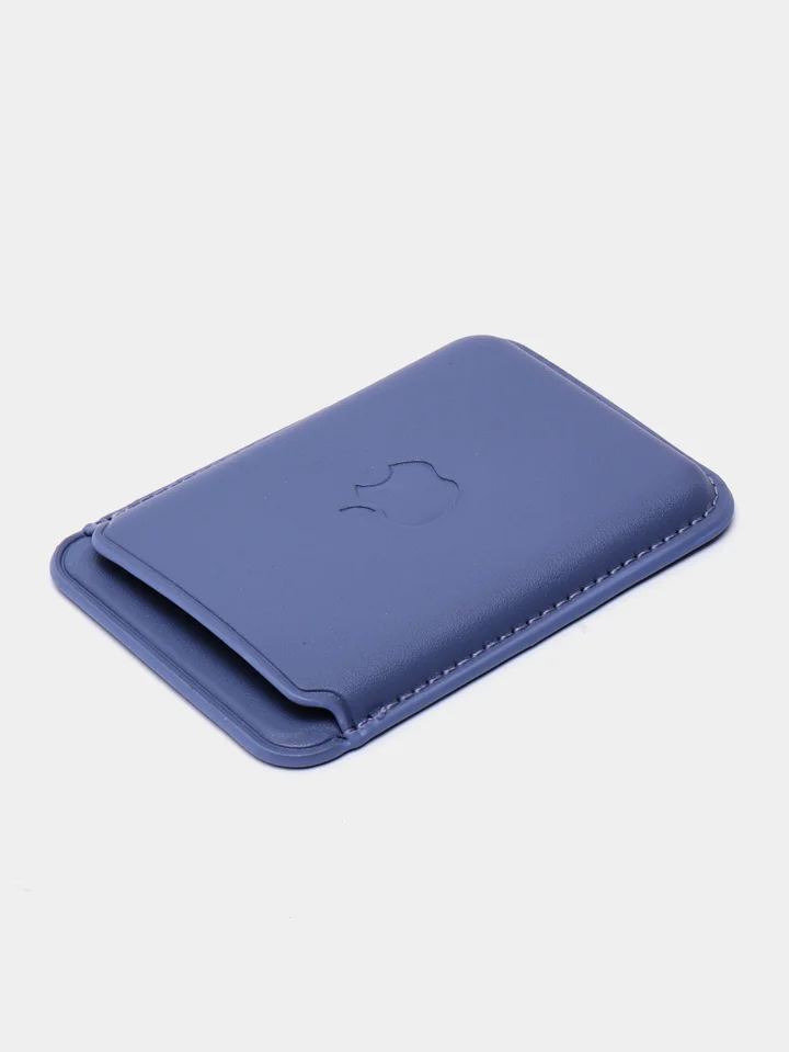 Голубой кошелек из эко-кожи для карт MagSafe Leather Wallet на iPhone 12, 13 ProMax