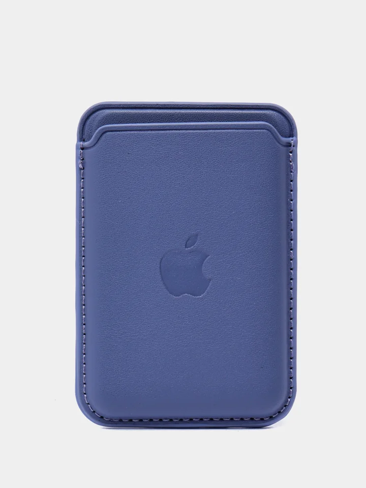 Голубой кошелек из эко-кожи для карт MagSafe Leather Wallet на iPhone 12, 13 ProMax
