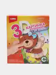 Коричневый картинка 3D. Аппликация для малышей с пайетками Lori, дизайн на выбор