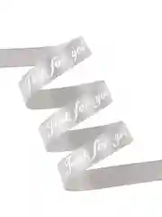 Серый атласная лента с надписью "Just for you"  10 х 5000 мм