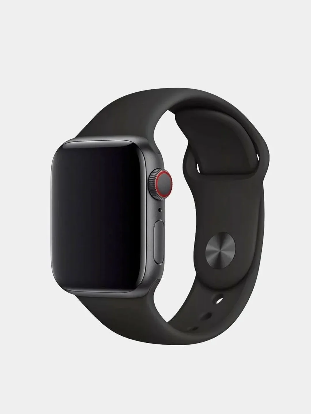 Черный ремешок силиконовый для Apple Watch 38/40 и 42/44