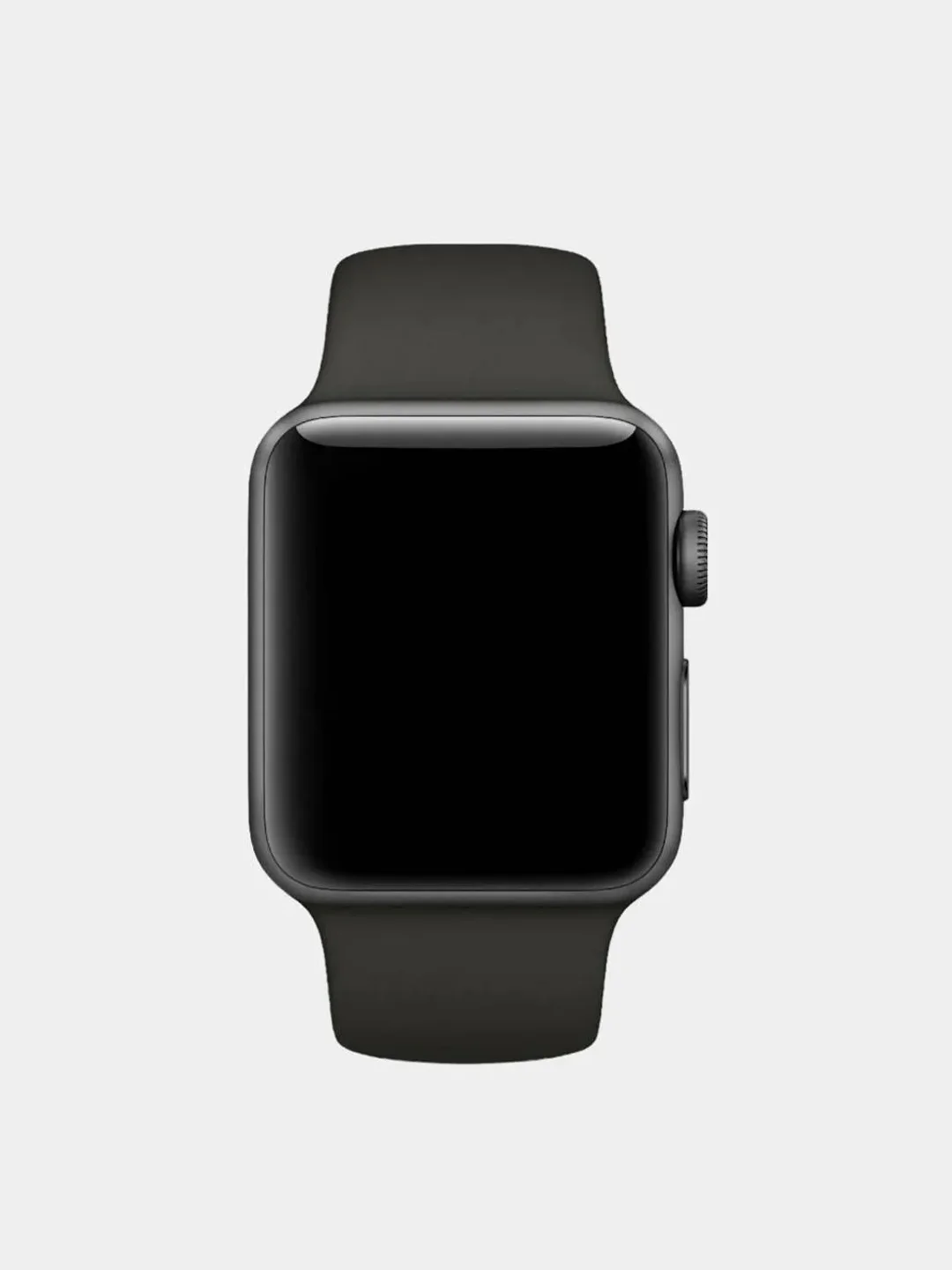 Черный ремешок силиконовый для Apple Watch 38/40 и 42/44