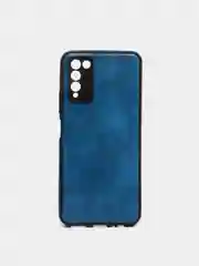 Синий силиконовый чехол накладка для Honor 10X Lite с текстурой кожи (под кожу)