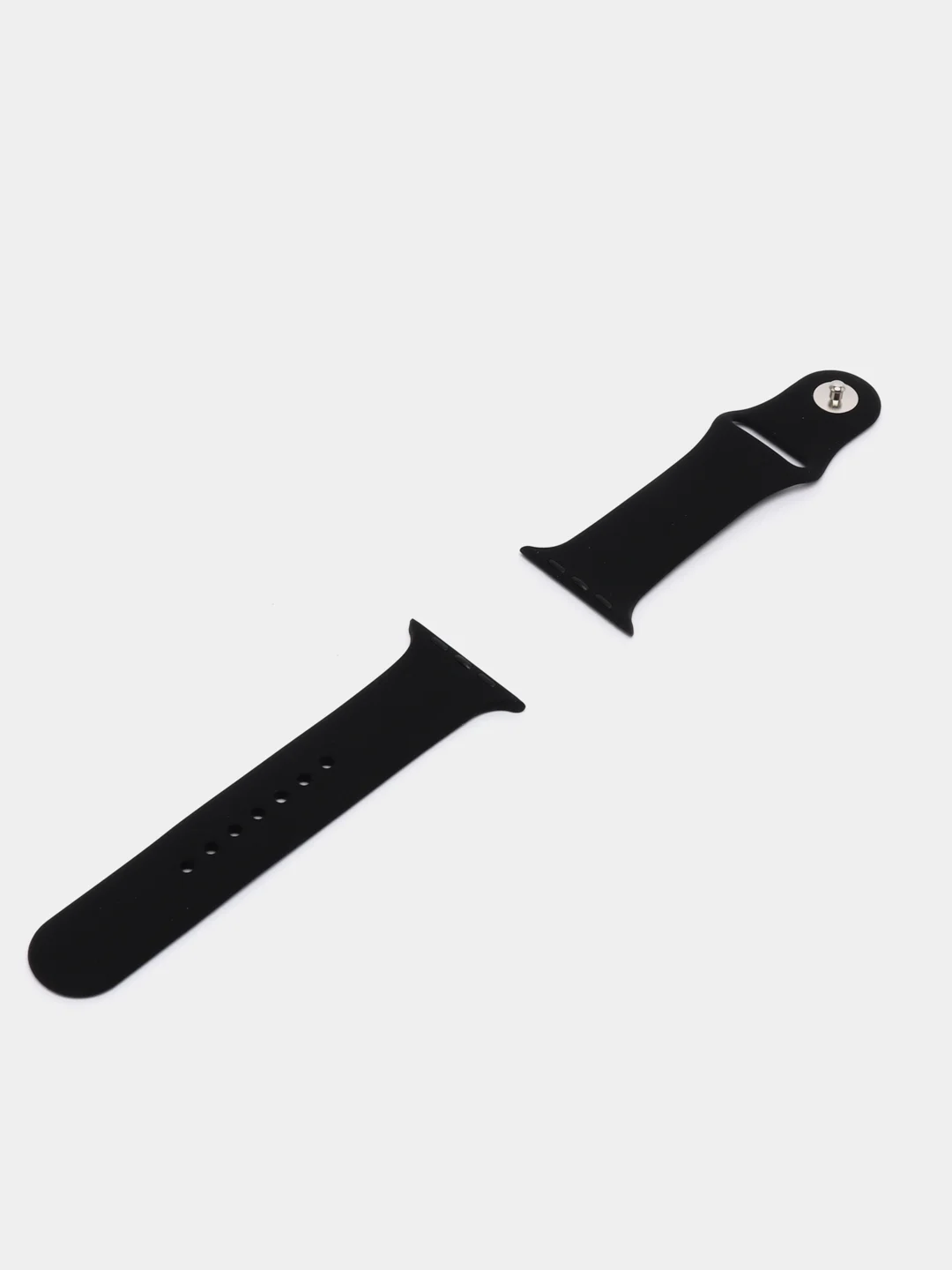 Черный силиконовый ремешок для Apple Watch 3, 4, 5, 6, 7, SE на 38/42/40/44