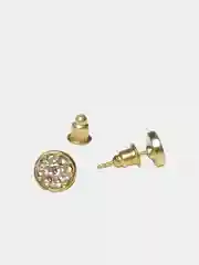 Золотой серьги гвоздики элегантные с кристаллами