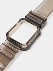 Черный ремешок для Apple Watch 38 / 40 / 41 / 42 / 44 / 45 / 49 мм браслет силиконовый прозрачный